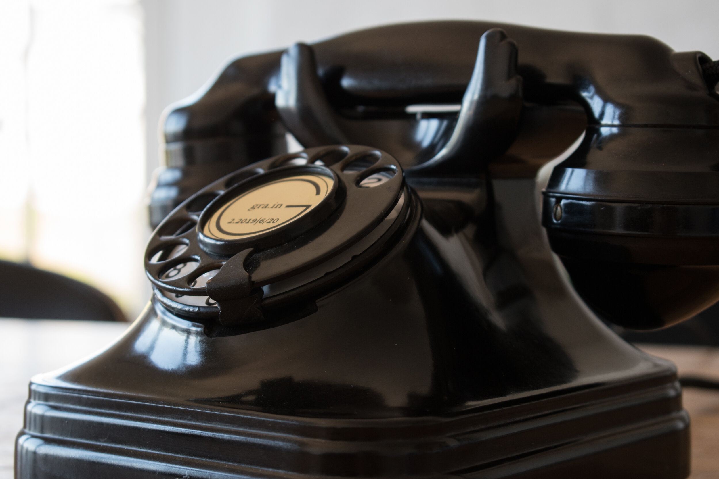 An antique telephone with Alexa built in.